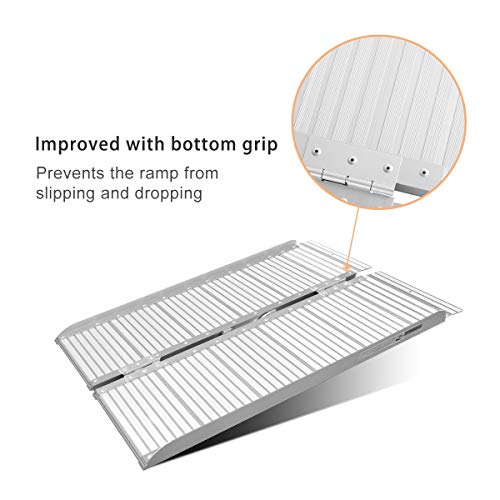 ORFORD Threshold Ramp 3ft for Home Steps Stairs Doorways Scooter, Utility Mobility Access Non Skid Folding Wheelchair Ramp, Portable Aluminum Foldable Wheelchair Ramp 3ft … - Thumbnail 5
