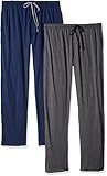Hanes Men's Solid Knit Jersey Pajama Pant (Pack of Two Pairs)