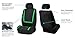 FH Group Car Seat Covers Unique Flat Cloth Full Set Automotive Seat Covers Front Set and Rear Solid Bench Green Black Seat Covers w. Gift Universal Fit Interior Accessories for Cars Trucks and SUVs