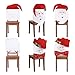 Christmas Chair Covers Slipcovers for Dinning Room, Set of 2 Mr & Mrs Santa Claus Hat Christmas Chair Back Covers for Xmas Decorations Home Kitchen Decor