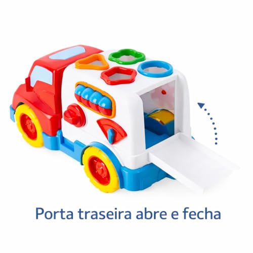 Caminhão de Brinquedo Caçamba Educativa com Encaixes Colorido Brinquedo Educativo Para Bebe 1 ano