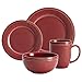 Rachael Ray Cucina Dinnerware 16-Piece Stoneware Dinnerware Set, Cranberry Red