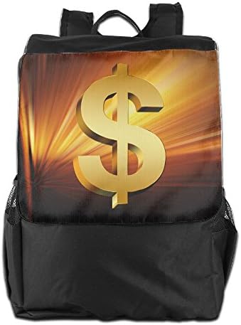 Gold Dollar Sign Convenient Lightweight Travel Hiking Backpack Daypack