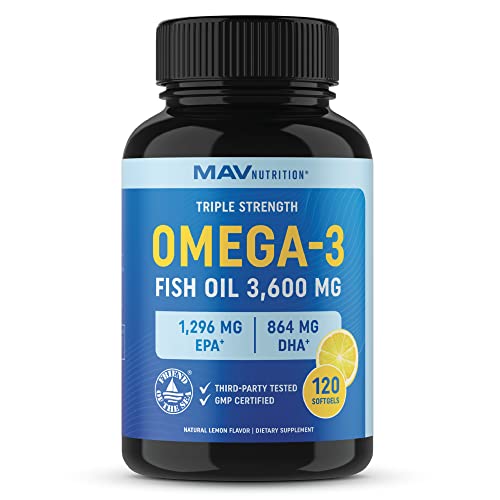 Triple Strength Omega 3 Fish Oil 3600 mg EPA & DHA Over 2,000mg of