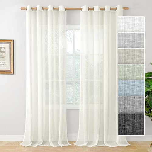 BGMENT SHEER LINEN CURTAINS FOR LIVING ROOM 2...