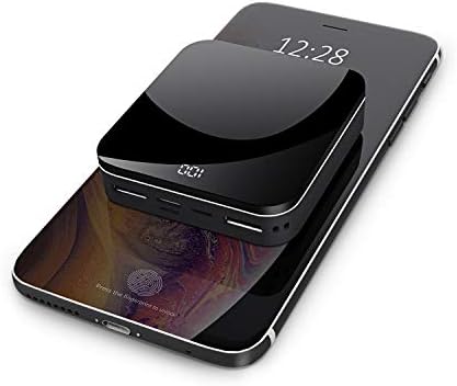 Mini Power Bank Portable Charger 10000mAh High Capacity with Digital Display LED Screen 2 USB Output & 3 Input External Battery Pack Compatible with All The Phone