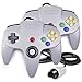 2 Pack N64 Controller, iNNEXT Classic Wired N64 64-bit Gamepad Joystick for Ultra 64 Video Game Console N64 System Mario Kart (Grey) primary