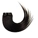 Emosa 100% Real Human Hair Clips in Hair Extensions Full Head #1 Jet Black #1B Natural Black (20inch, Natural Black)