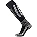 Pure Athlete Ski Socks Warm Merino Wool - Best Lightweight Thin Ski Snowboard Sock Women Men (1 Pair - Black/Grey, Small-Medium)