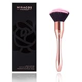 MIRACOS Foundation Makeup Brush Flat Top Kabuki for Face - Perfect For Blending Liquid, Cream or Flawless Powder Cosmetics - Buffing, Stippling, Concealer