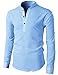 H2H Mens Casual Slim Fit Basic Designed Roll-up Sleeve Popover Henley Shirts
