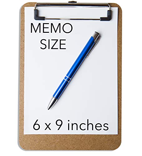 Mini Clipboard 6" x 9" (Set of 12) Memo Clipboard | Small Clipboard | ECO Friendly | Small Clipboards Pack | Mini Clipboards | Low Profile Clip, Classroom Supplies (Pen NOT Included)