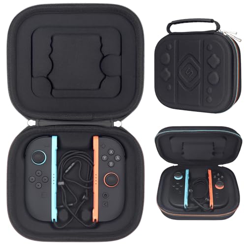 sisma Protective Case Compatible with Nintendo Joy-Con 2 & Straps, Hard Shell Switch 2 Controllers Holder Joycon2 Portable Travel Carrying Pouch, Black