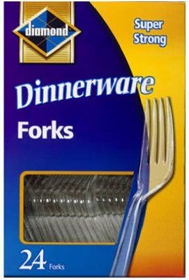 Jarden Home Brands 97 24-Count Clear Plastic Heavyweight Forks - Quantity 24