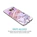 Galaxy S7 Edge Case, JAHOLAN Purple Marble Design Slim Flexible Clear Bumper TPU Soft Case Rubber Silicone Skin Cover for Samsung Galaxy S7 Edge
