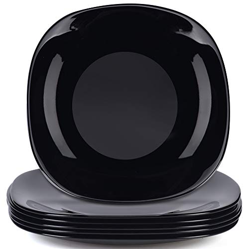 image for DANMERS Dinnerware 6-Piece Kitchen Dinner Plates Set, Black, 11