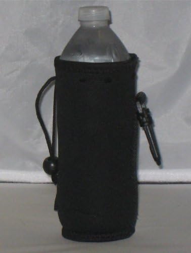 Water Bottle Cooler Insulator Neoprene with Snap, Black