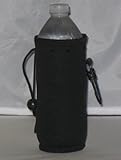 Water Bottle Cooler Insulator Neoprene with Snap, Black