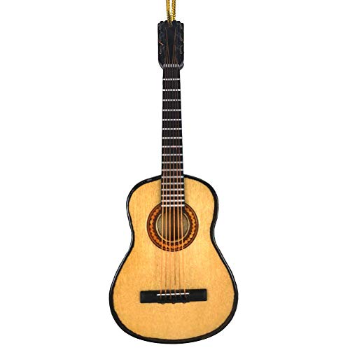 Alano Wooden Maple Mini Ornaments Guitar Musical Instrument Miniature Holiday Dollhouse Model Home Decoration (15cm Guitar) - Thumbnail 5