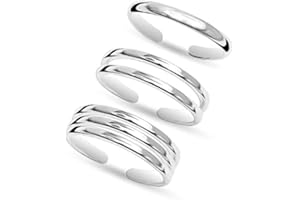 LeCalla 925 Sterling Silver Open Toe Rings Set for Women Adjustable Minimalist Toe Rings Summer Beach Foot Jewelry
