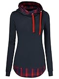 WAJAT Women's Plaid Checkered Slim Fit Hoodie Tops Sweatshirts