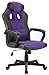 SEATZONE Smile Face Series Leather Gaming Chair, Racing Style Large Bucket Seat Computer Desk Chair, Executive Office Swivel Chair with Headrest, Purple