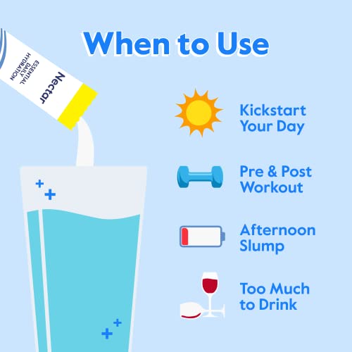 Nectar Hydration Packets Electrolytes Powder Packets No Sugar or Calories Organic Fruit