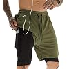 ASKSA Sportshorts voor heren, 2-in-1, hardlopen of sportschool, sneldrogend, ademende trainingsbroek, joggingbroek met…