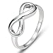 Metal Factory 925 Sterling Silver Infinity Symbol Wedding Band Ring, Nickel Free Sz 8