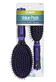 Conair Professional Full and Mid Size Nylon Cushion Brush Set, Colors may vary