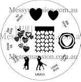 MESSY MANSION MM03 Nail Art Stamping Plate - Valentines Day