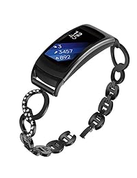 OenFoto Compatible con Gear Fit2 Pro Fit2 Band, Repuesto Aleación Metal Accesorios Correa Samsung Gear Fit2 Pro SM R365 Gear Fit2 SM R360 Smartwatch