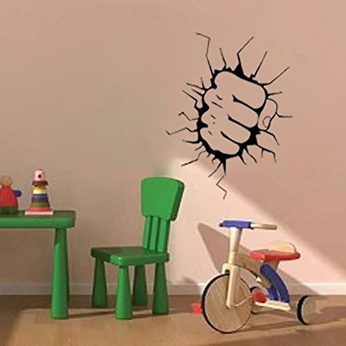 Hand Smashing Through the Wall- Wall Decal (Black, 16"w x 22"h)