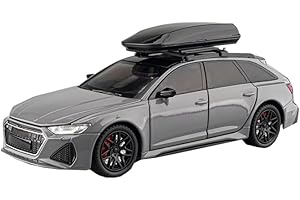 1:24 Rs6 Alloy Car Model Simulated Sound and Light Pull-Back Toy Car Metal Off-Road Vehicle Boys Collection Ornaments Gift (G