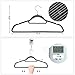 SONGMICS Velvet Hangers, Set of 50 Clothes Hanger with Rose Gold Swivel Hook, Non-Slip, and Space-Saving, 0.2-Inch Thick, 17.1-Inch Long for Coat, Shirt, Dress, Pants, Tie, Black UCRF21BK50