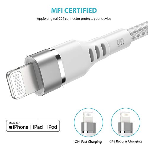 Syncwire USB C to Lightning Cable 4ft [Apple MFi Certified] iPhone 12 Lightning to USBC Fast