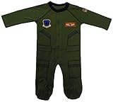 Baby Boys Aviator Flight Suit Future Pilot Long Outfit Olive Green