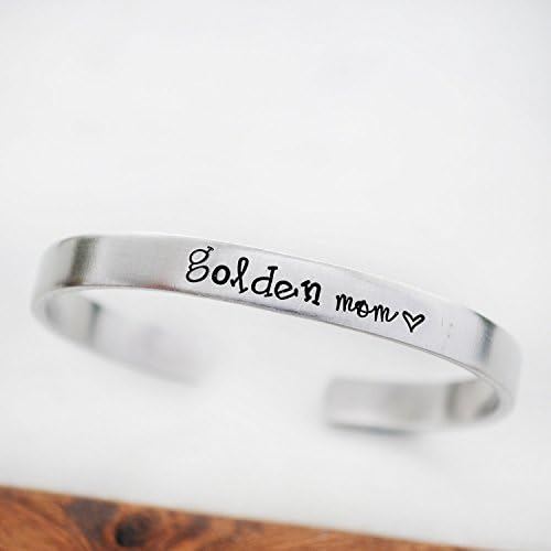 Golden Doodle Retriever Lab Dog Mom Hand Stamped Cuff Bracelets for Women Under 20 Dollars Funny Pet