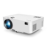Video Projector, HTLL Home Cinema Mini Projector, 1500Lumens, HD Projector Support 1080P, HDMI, VGA, USB, AV,SD Input for Home Entertainment, TV, Laptop, Gaming, Smartphone etc (4.0-Inch) (White)