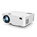 Video Projector, HTLL Home Cinema Mini Projector, 1500Lumens, HD Projector Support 1080P, HDMI, VGA, USB, AV,SD Input for Home Entertainment, TV, Laptop, Gaming, Smartphone etc (4.0-Inch) (White)