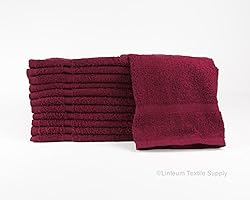 See Linteum Textile Luxury 100% Cotton HAND TOWELS 16x27 in. 4.0lb 12-Pack Burgundy Details