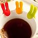 Coolrunner 4pcs Cute Rabbit Empty Tea Bag Silicone Cup Mug Hanging Tool for Tea Bag Spoon Holder