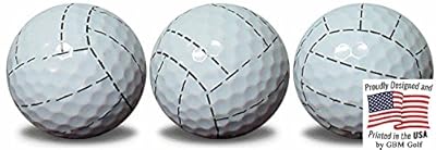 Volleyball Golf Balls 3 Pack Full wrap novelty
