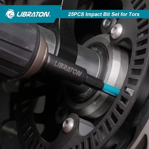 LIBRATON 25 x Torx Security Bits (T7-T40), Tamper Proof Screwdriver Bit, S2 Screw Bits with Magnetic Ends (1" and 2"), Magnetic Bit Holder and Storage Box
