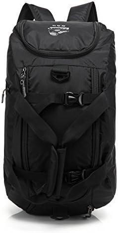 Nylon Waterproof Backpack Travel Bags Outdoor Multi-functional Leisure Sports Bag (Black)