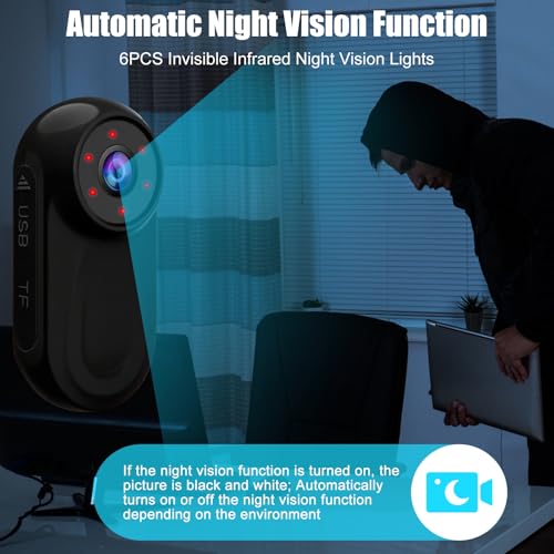 OBEST Cámara Deportiva Mini, Cámara de Acción, Visión Nocturna 1080P Wearable Action Body CAM, Kit de Cámara para Collar de Mascotas, Camara Corporal para filmar con Pantalla para Bicicleta, Viajes