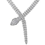 Bvlgari Serpenti 18K White Gold Full Diamond Massive Snake Collar Necklace