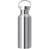 Gteller Stainless Steel Vacuum Insulated Water Bottle 34/25/20/17/12oz 18/8 for Hot and Cold Drinks, Double Walled, Leak Proof (Silver(17oz))