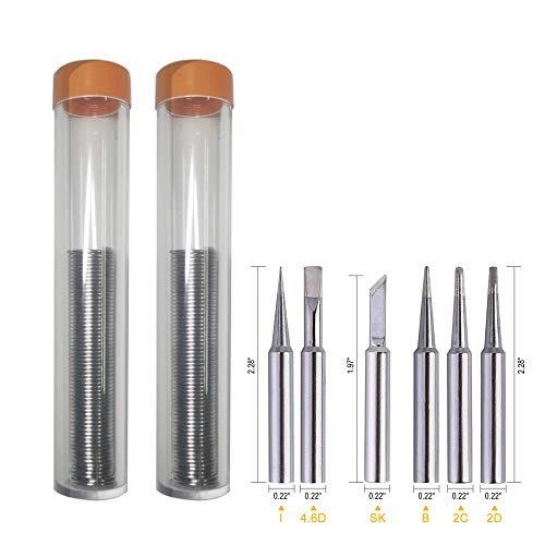 8PCS Soldering Tips and Solder Wire(0.8mm,18g) Replacement For Weller ST7 tips,Weller WLC100, WP25, WP30, SP40L,SP40N and WP35 Irons Tips
