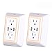 USB Wall Charger, Surge Protector, POWRUI USB Outlet with 2 USB Ports (2.4A Total) and Dusk-to-Dawn Sensor Night Light, 1080Joules, ETL Listed - White (2-Pack)